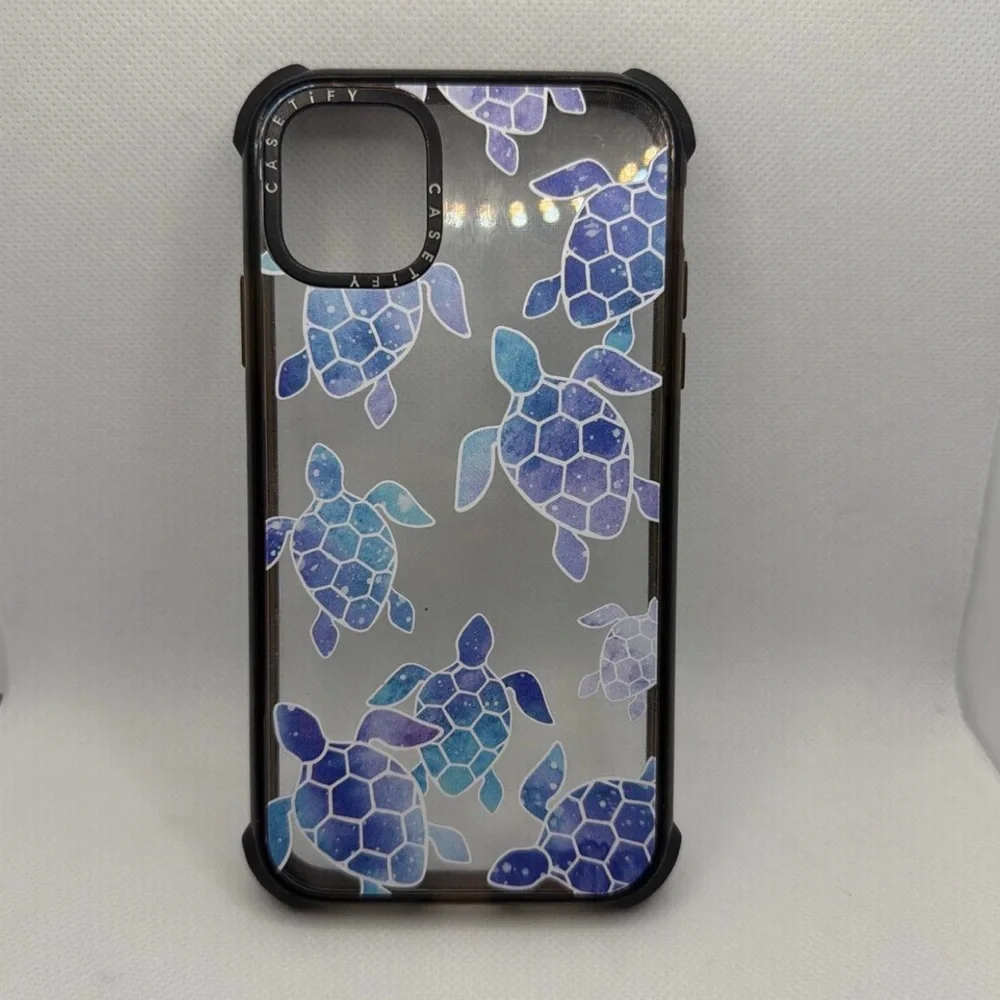 Casetify Blue & Purple Sea Turtle Clear iPhone 11 Case